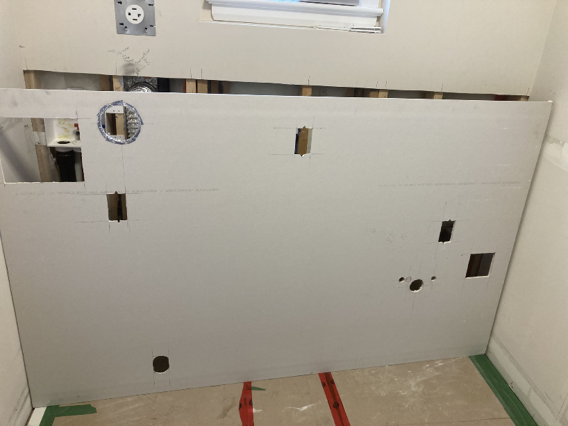 Prepping electrical, plumbing and drywall for new laundry layout