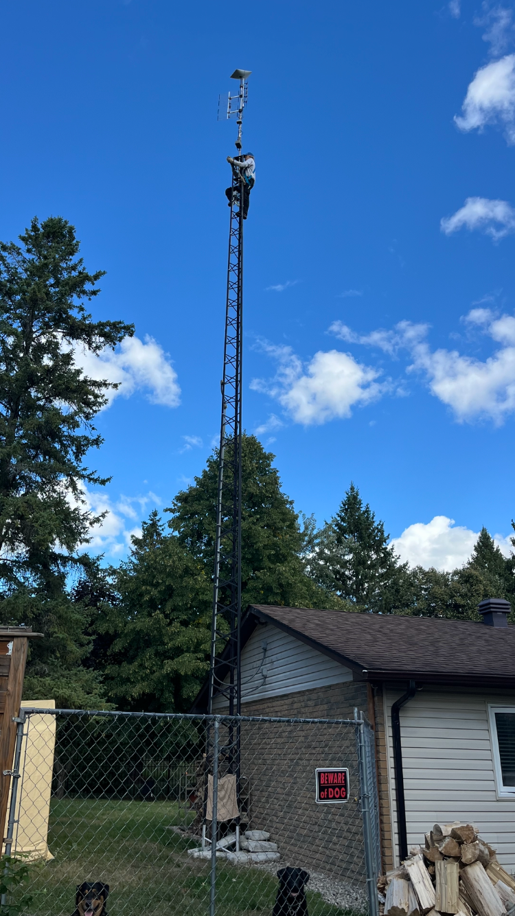 Running conduit and cabling for new antenna equipment 