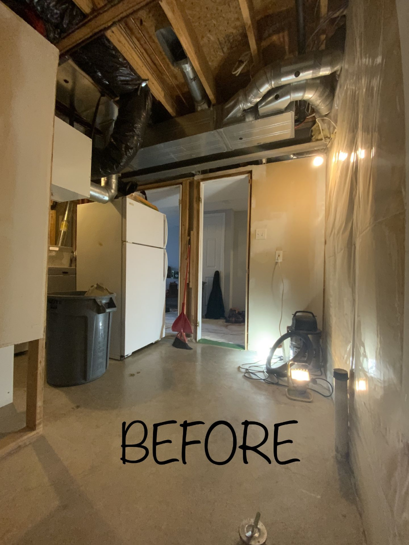 Basement bathroom before - inside view